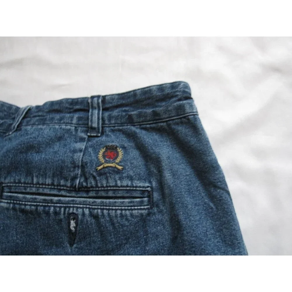 Vtg Tommy Hilfiger Chambray Men Streetwear Retro Minimalist Shorts Sz 38 (MP451)